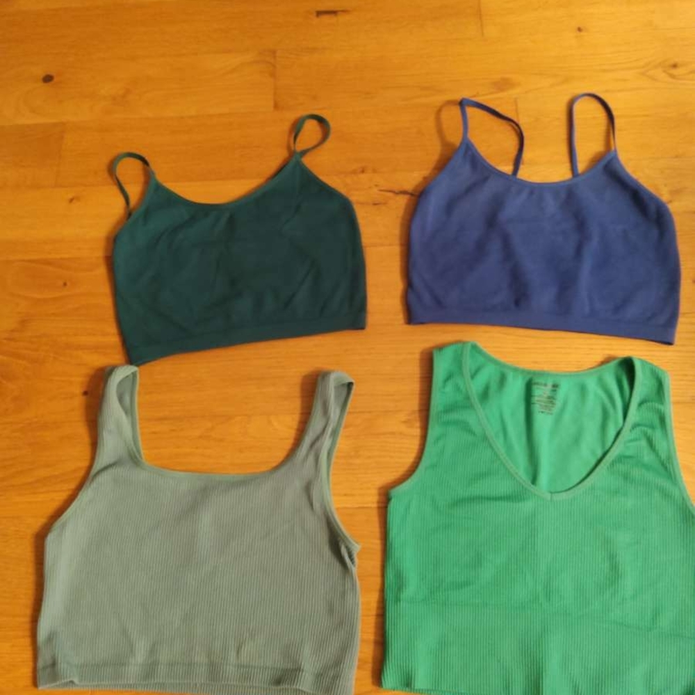 Ardene Basic Ribbed Crop Top in Sage Green